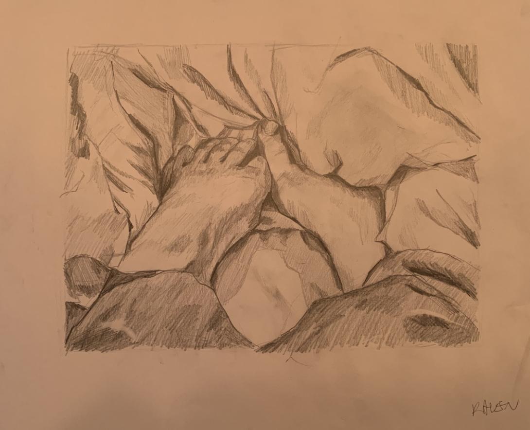 Sketch of feet