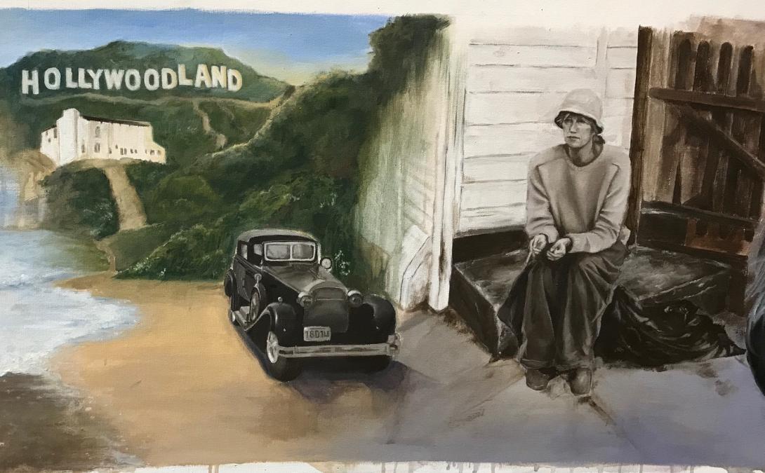 Left to right: Hollywoodland, car from Double Indemnity, Eve Babitz